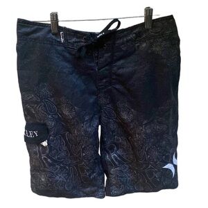 Hurley | Mens | Black Print | Swim-trunks | Size:30